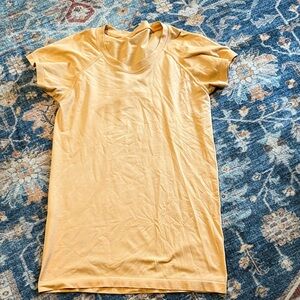 Casual Orange Short Sleeve Women's Tee